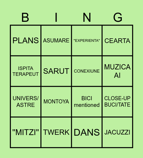 INSULA IUBIRII BINGO Card