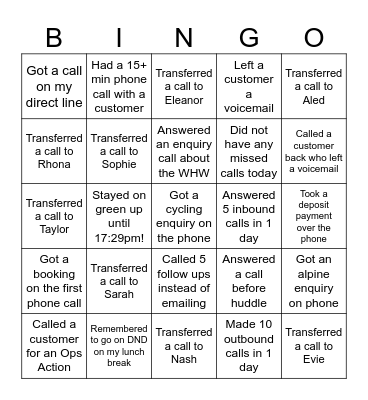 RING-A-BINGO Card