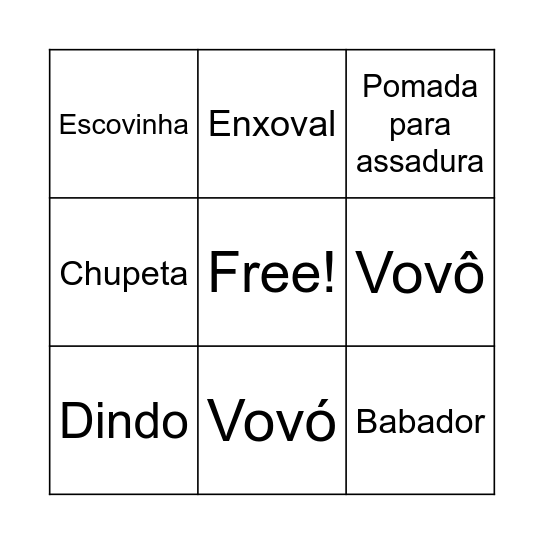 Boa Sorte! Bingo Card