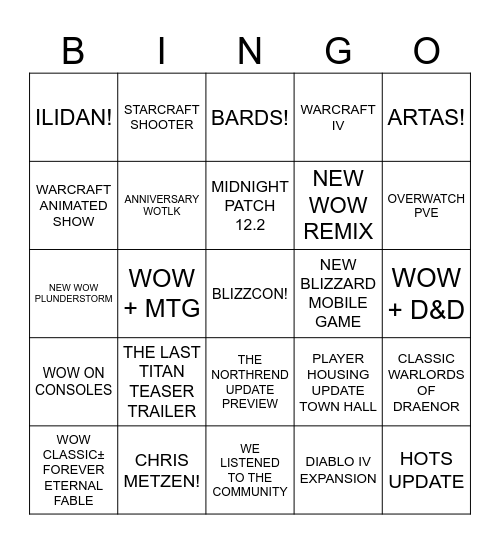 BLIZZCON BINGO LEGO! Bingo Card