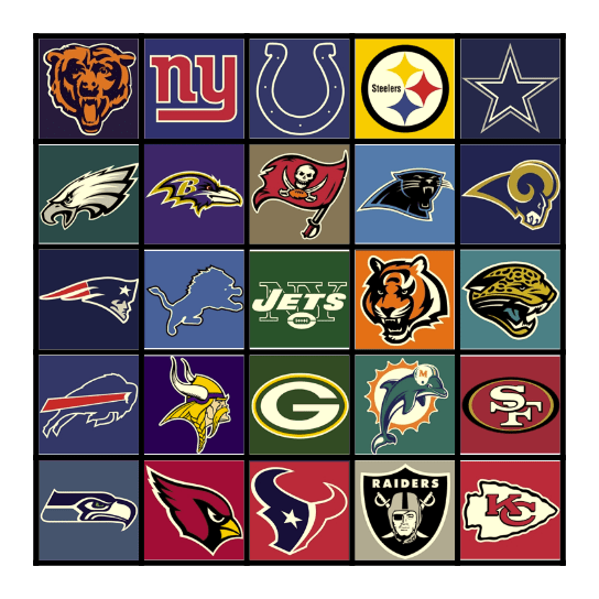 FOOTBALL Bingo Card