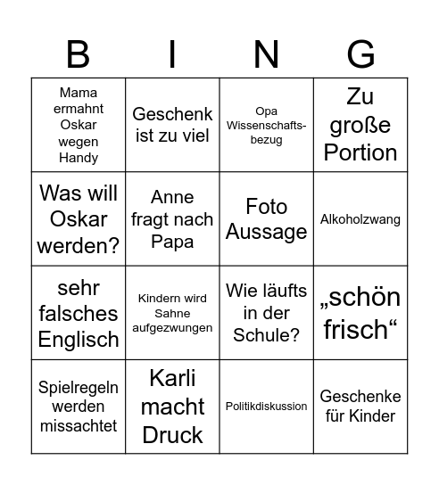 Hullerbusch Bingo Card