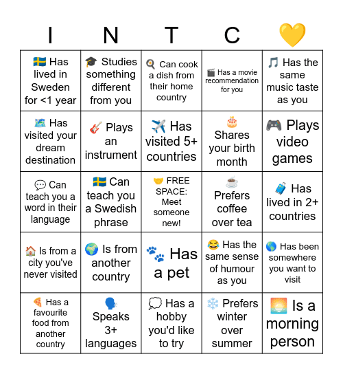 BUDDY PROGRAM BINGO <3 Bingo Card