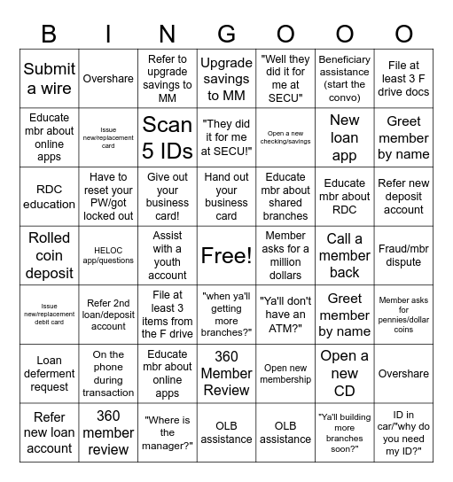 FRIDAY BINGO Card
