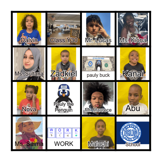 Class Y30 Bingo Card