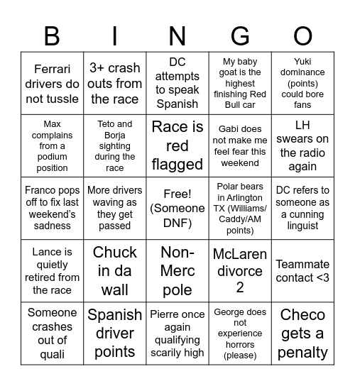 Madring Baby Bingo Card
