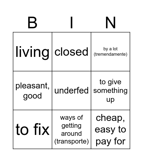 Context Clues Bingo! Bingo Card