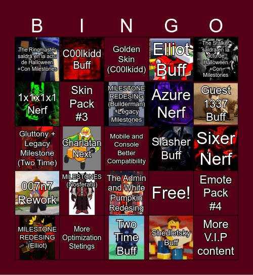 FORSAKEN Bingo (Intermission - Leader of Lies) Bingo Card