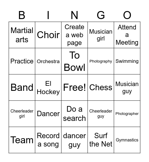 Spanish II Bingo Card