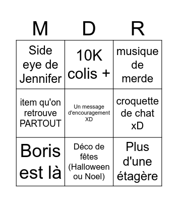 Le bingo de Pooks Bingo Card