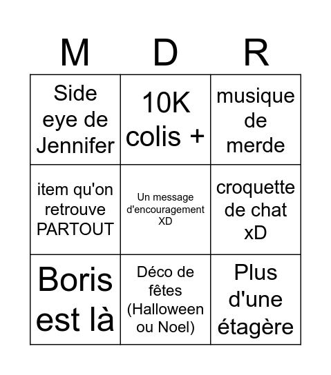 Le bingo de Pooks Bingo Card