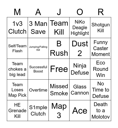 Navi vs G2 Bingo Card