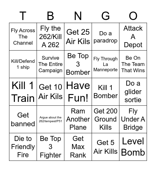 TAW Bingo Card