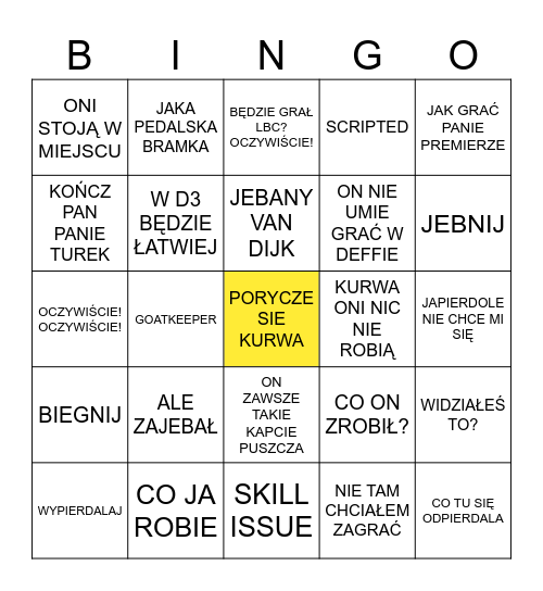 PIERDOLONE BINGO Card