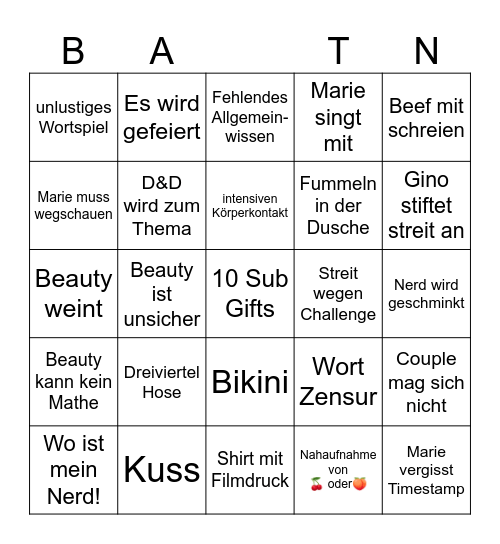 BATN #3 Bingo Card