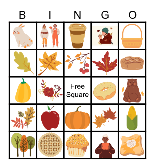 The Colors and Things of Fall Bingo Card