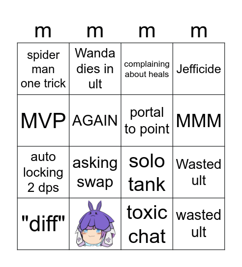 hehehehe Bingo Card