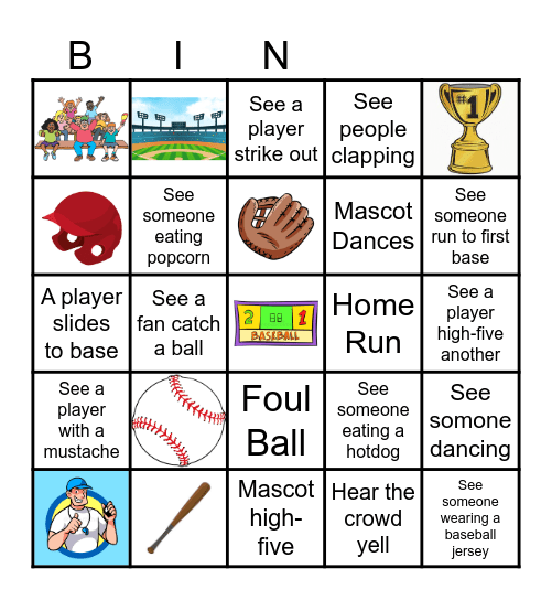 Baseball Bingo Card