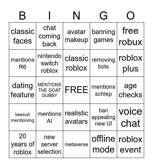 rdc 26 bingo Card