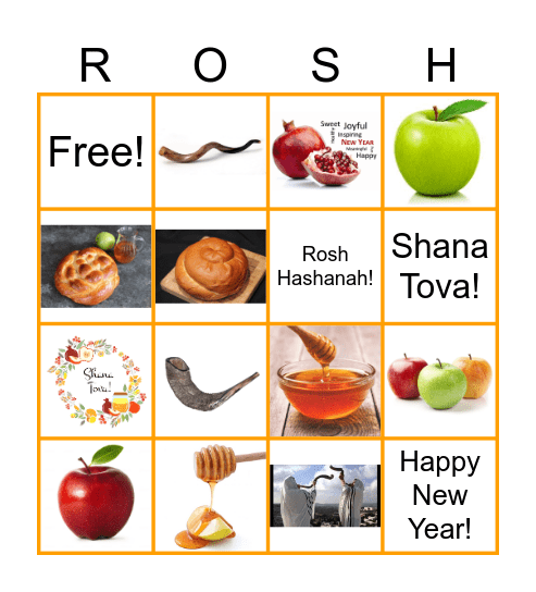 Rosh Hashanah Bingo Card