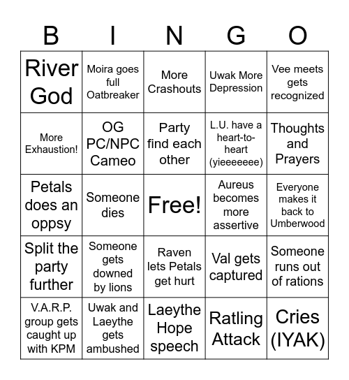 It's The Circle of Life (Cuz lions) Bingo Card