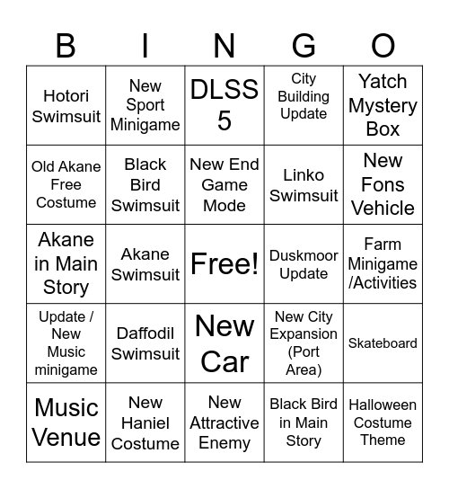 1.4 Bingo Card
