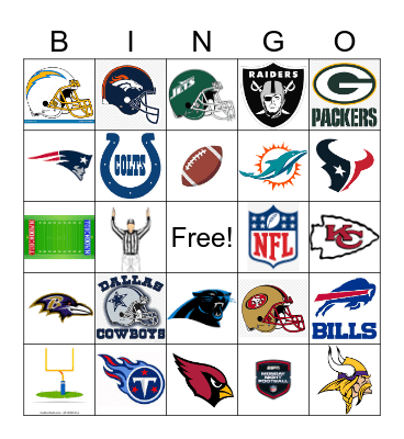 FOOTBALL Bingo Card