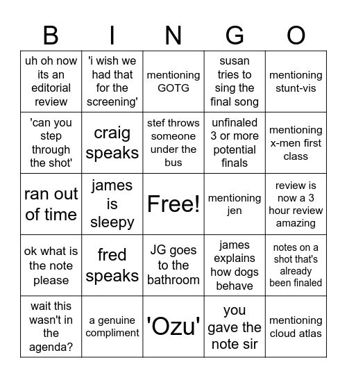 EXODUS BINGO Card