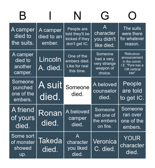 DOOMSDAY BINGO Card