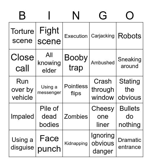 BINGOFLIX: Big Trouble in Little China Bingo Card