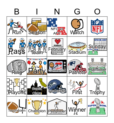 2026 Super Bowl F9 Bingo Card