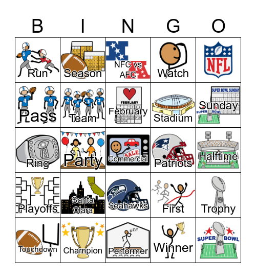 2026 Super Bowl F9 Bingo Card