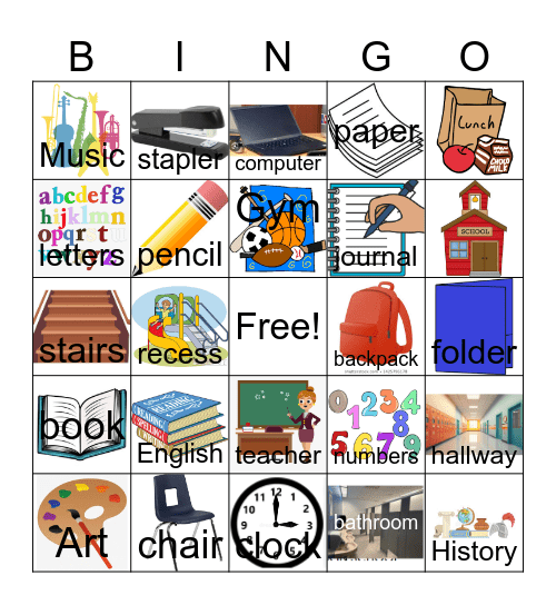 SCHOOL Bingo Card