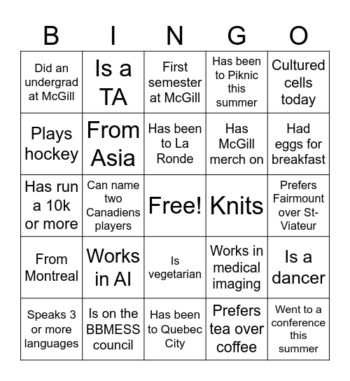 BBMESS BBQ Bingo Card