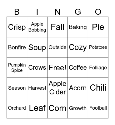 September Bingo Card