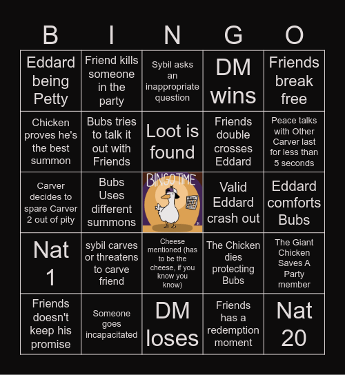 TDD S2 E14 | Followers of the Void Bingo Card