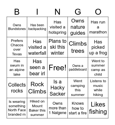 Find Someone Who... Bingo Card