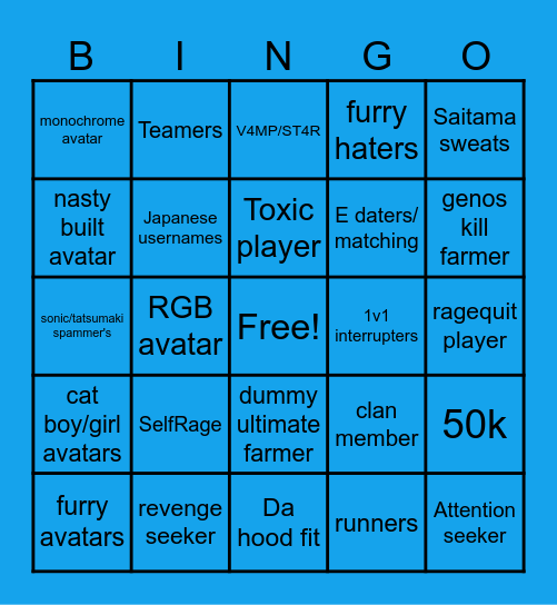 The tsb bingo Card