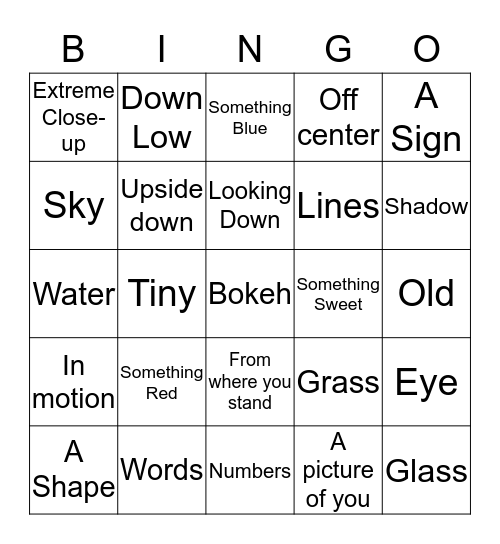 Take a photo of Bingo Card