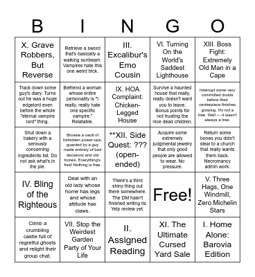 Mists Speedrun Bingo Card