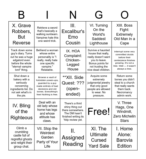 Mists Speedrun Bingo Card