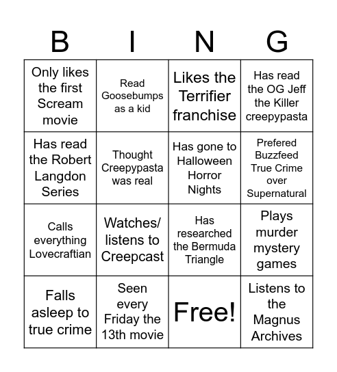 Find Someone Who... Bingo Card