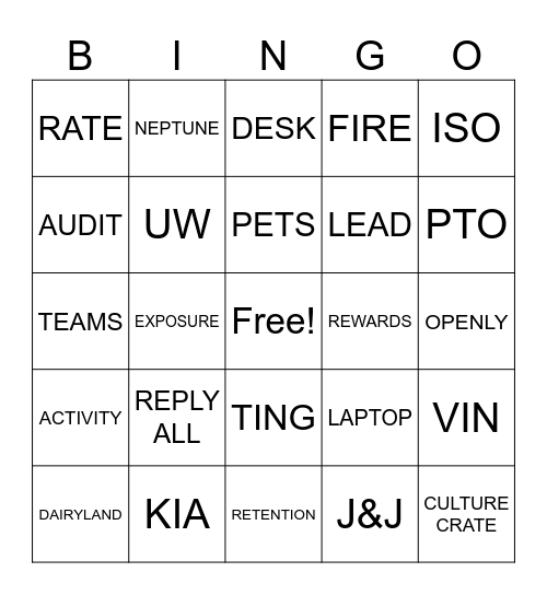 Bingo Card