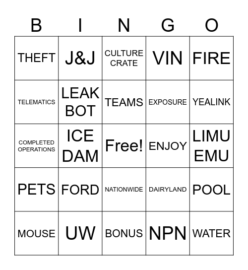 Bingo Card