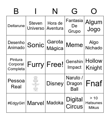 NikitiExpo Geek Cosplays Bingo Card