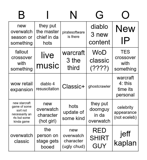 MILKRIOT BLIZZCON 2026 Bingo Card