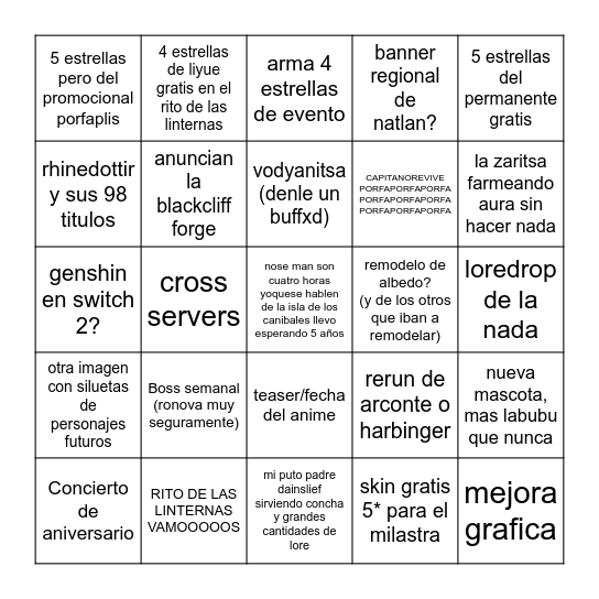 Bingo Card