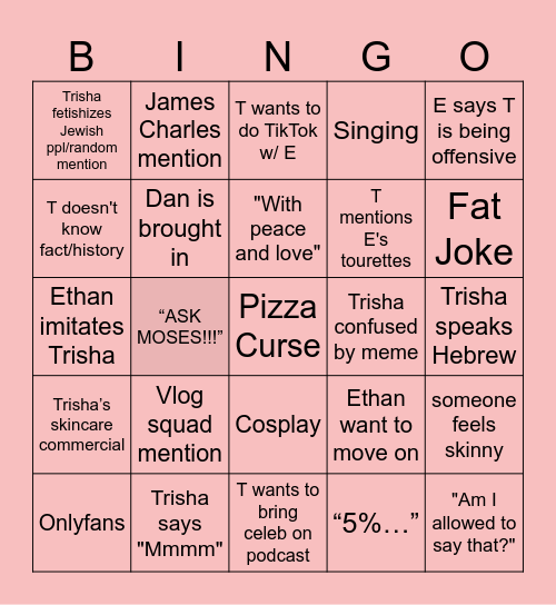 Frenemies Bingo Card