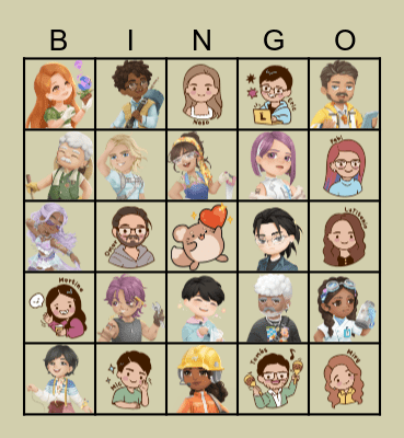 Loftia Bingo! - NPC/People Edition Bingo Card