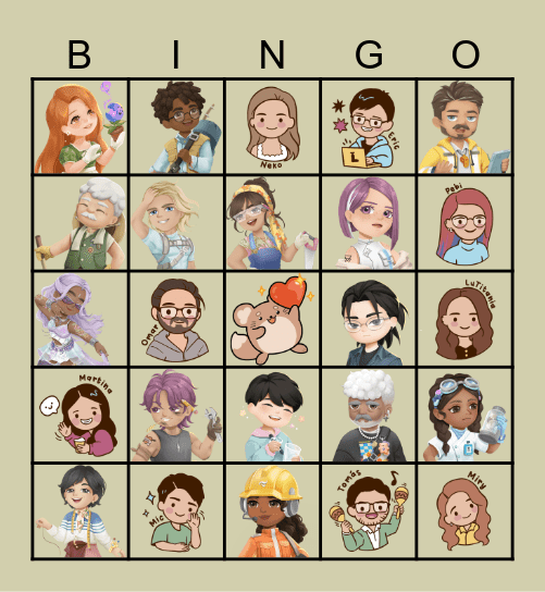 Loftia Bingo! - NPC/People Edition Bingo Card